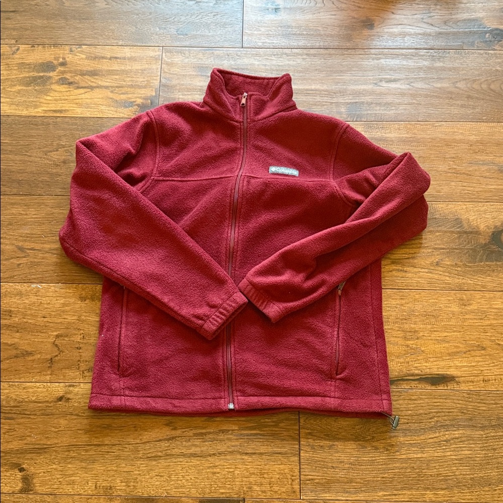 Columbia Zip-Front Fleece Burgundy Jacket